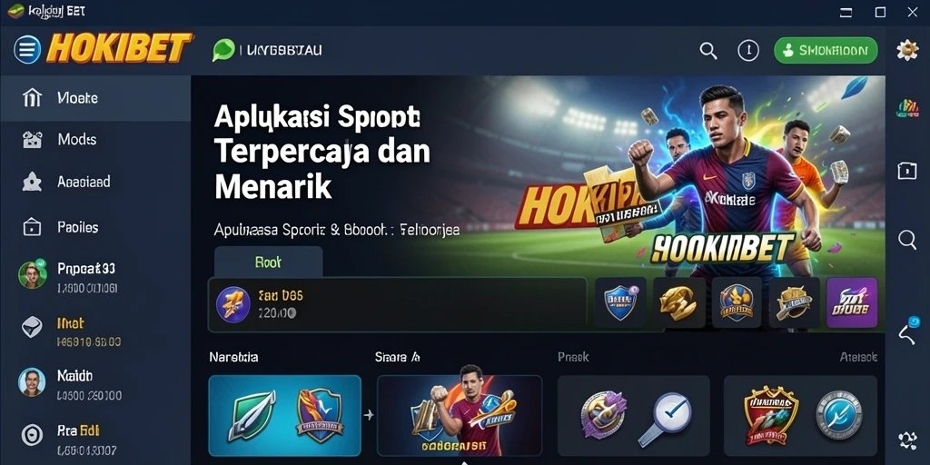 Tampilan gameplay HOKIBET dengan fitur sportsbook yang interaktif.