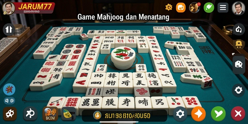 Screenshot gameplay JARUM77 yang menampilkan tantangan Mahjong.