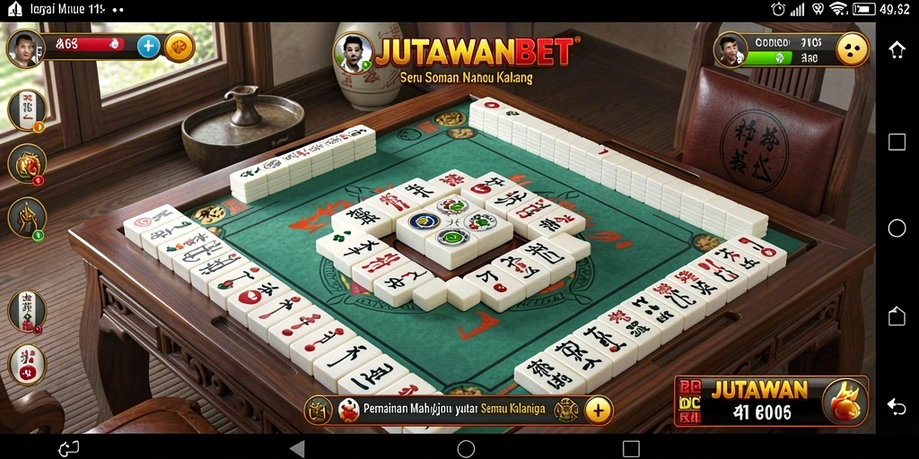 Tampilan gameplay Mahjong di JUTAWANBET yang mengasyikkan.