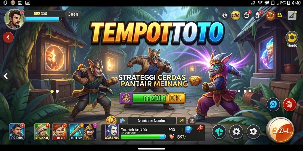 Tampilan permainan TEMPOTOTO dengan aksi strategi yang intens.