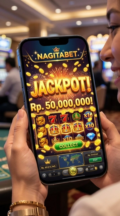 Tampilan awal aplikasi nagitabet dengan navigasi sederhana.